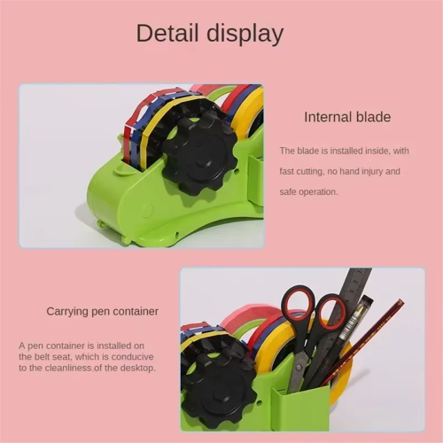 Semi-Automatic Tape Dispenser Multi-Roll Cutting Reusable Thermal for Transfer 2