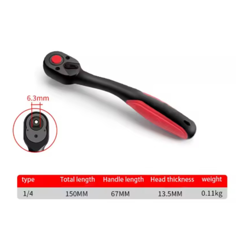 Car Repairs Ratchet Wrench 1/4 Inch High Torque Reversible Quick Release Socket Hand Tool 2