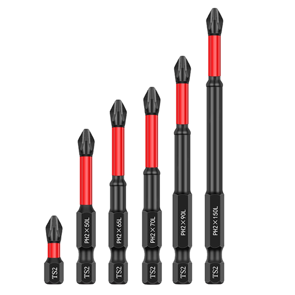 6Pcs S2 25-150Mm Impact Screwdriver Bits Magnetic Torque Driver Bit Set 4853736816171