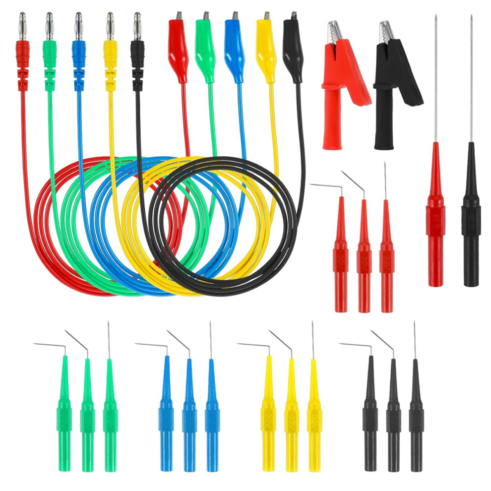 24Pcs Back Probe Kit, Banana Plug to Copper Alligator Clips Test Leads Kit with-image-OPC-PJ86SGG-NEW