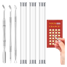 3-Pcs Metal Lottery Ticket Scratchers with Storage Boxes for Adults – Durable, Easy-Clean Scratch Tools