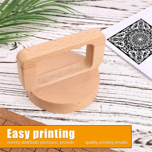 Wood Baren for Printmaking,Beech Block Printing Tool Hand Linoleum 2