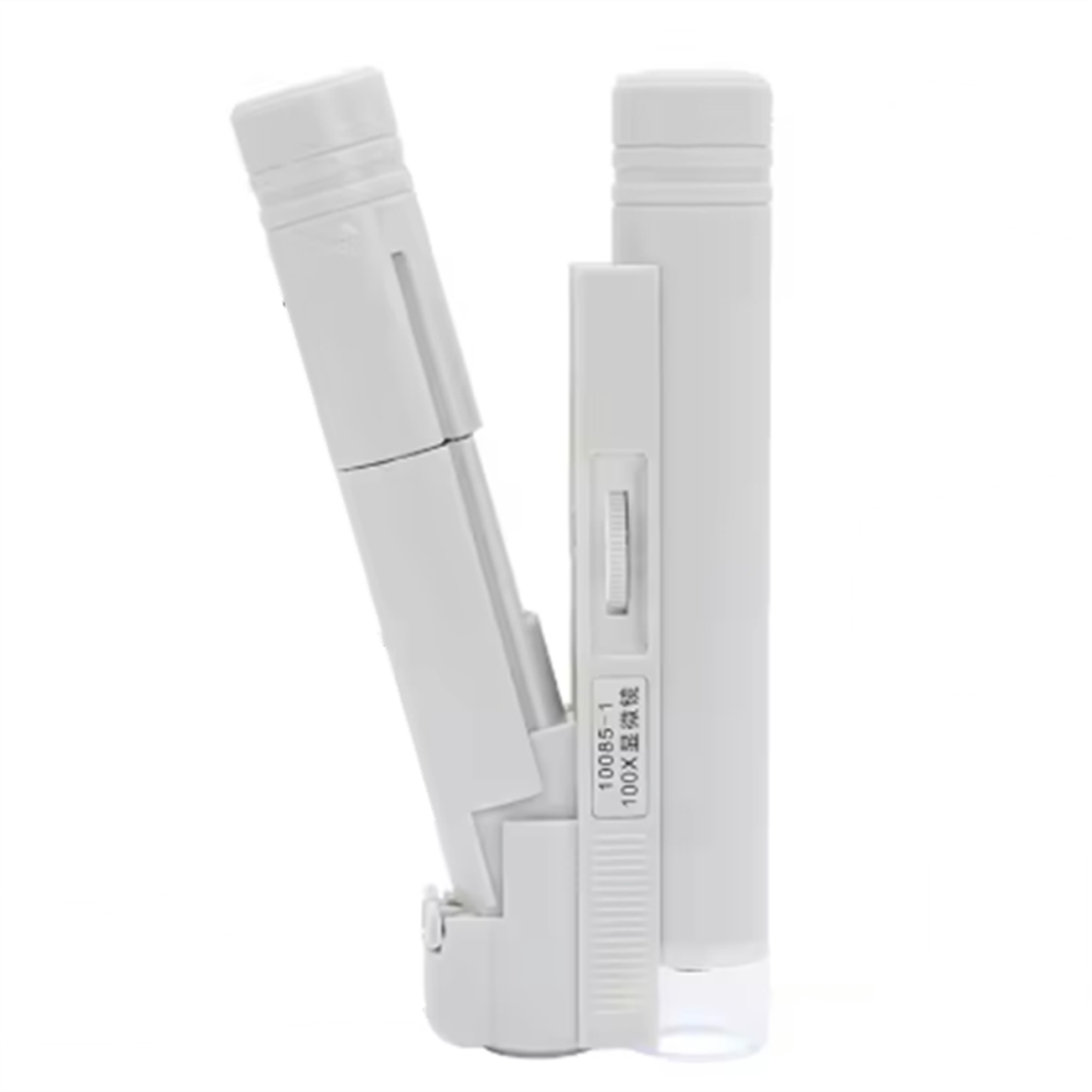 Jehiatek Light Handheld Microscope 100X Mini Pocket Portable Led Lamp Foldable Jewelry Magnifier Magnifying Loupe
