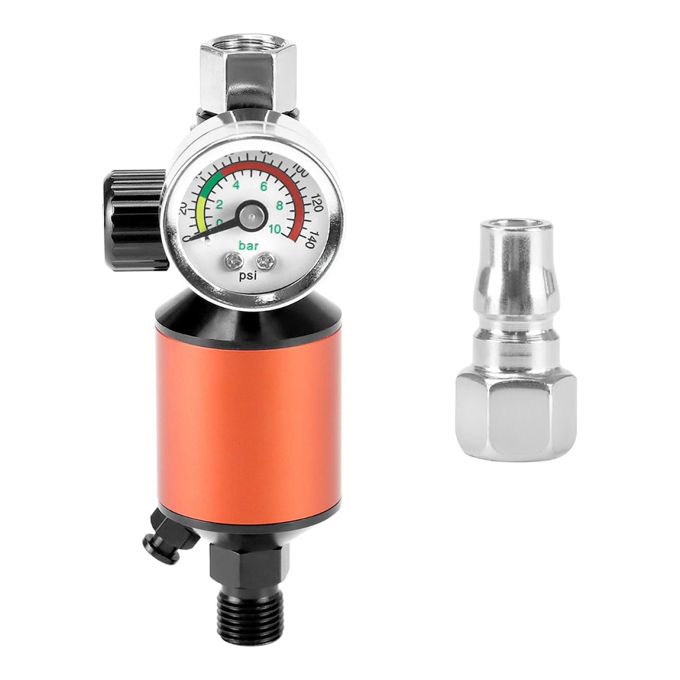 Air Compressor Regulator & Water Separator With 140 Psi Gauge - 1 -Filter, 1/4Inch Npt, Push Button Drain Valve 4853736824978