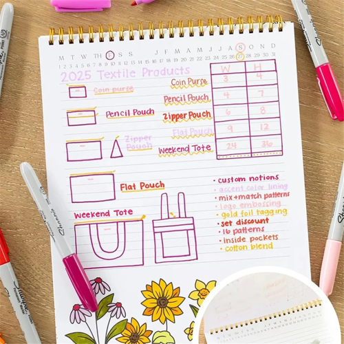 Color-in Spiral Tally Book for Classroom Office Plan Work Schedule Checklists Planer 2