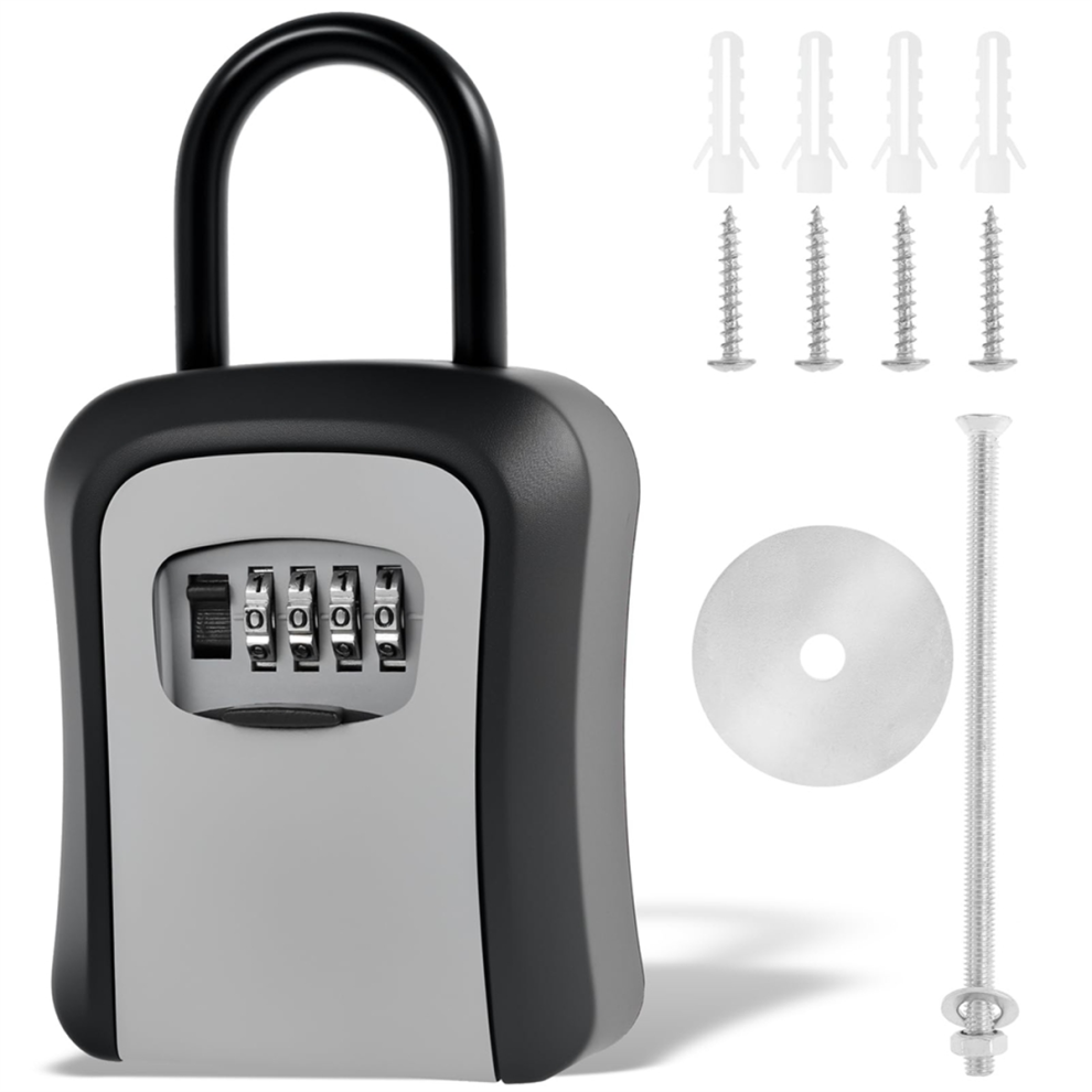 Magnetic Key Box For Under Car, 4 Digit Combination Code Storage Holder, Magnet Lock Case Hide 4853736838258