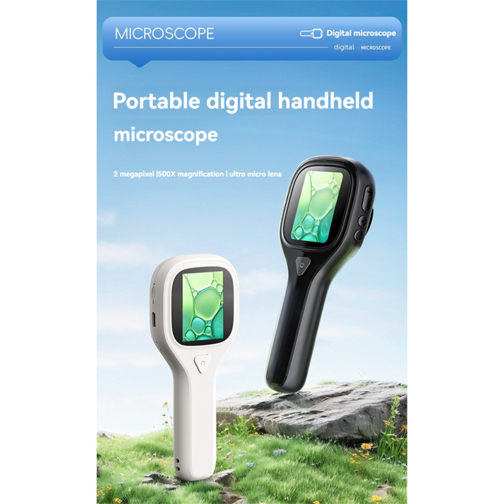 Portable Digital Handheld Microscope Magnifier with LED Lights,Usb 2.0 Inch Screen,Chip Print Textile Inspection Black-image-OPC-PJ86Y99-NEW