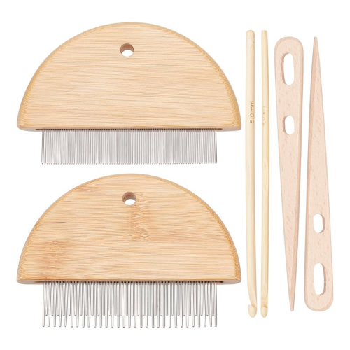 Tapestry Weaving Combs Hand Knitting Tools Needle Threader Crochet Tassel Comb Hook for Wall Hanging