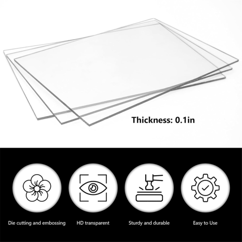 3 Pcs Clear Cutting Plate, Transparency Acrylic Pads for Embossing Crafting 2