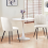 AINPECCA 2PCS Velvet Dining Chairs Padded Seat Cream White 8