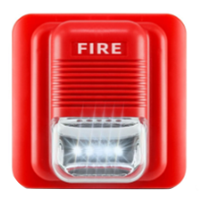 24V Small High-Decibel Fire Alarm Horn Outdoor Wired Sound and Light Siren for Emergency