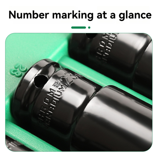 20PCS 1/2Inch Drive Socket Set Metric Deep 6 Point Hex Design Impact with Portable Storage Case 1
