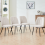 AINPECCA (Cream White, 4PCS) 2/4PCS Dining Chairs Padded Seat Velvet Breakfast 1