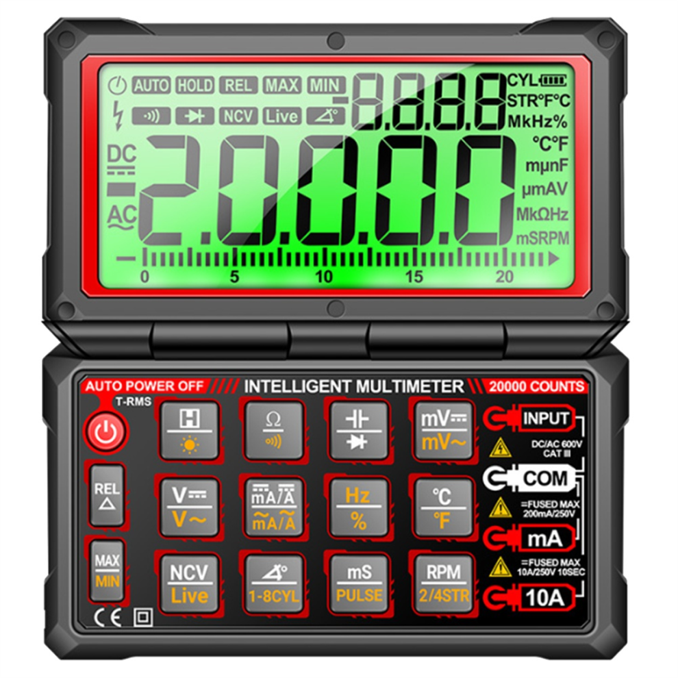 Jehiatek 623 Smart Rechargeable Car Multimeter Repair Tester 20000 Count Voltmeter Multitester Meter Tools