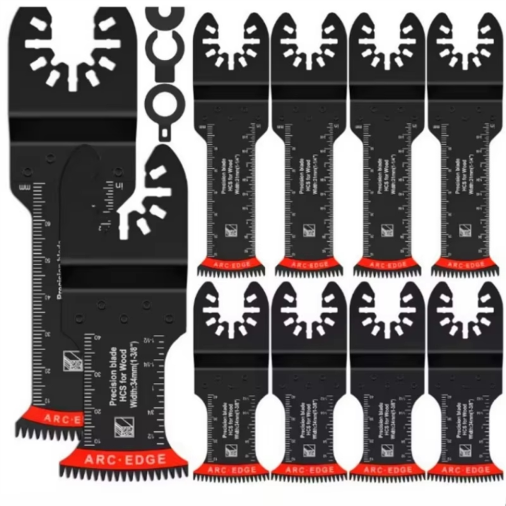 10Pcs Oscillating Saw Blades Multipurpose Curved-Edge Bi-Metal Multitool Japanese Teeth Blade 4853736855224