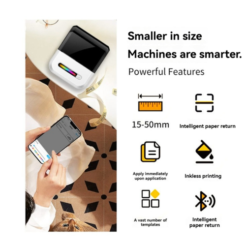 Mini Portable Printer Thermal Printing Sticker Pocket Self-Adhesive Label Maker 2