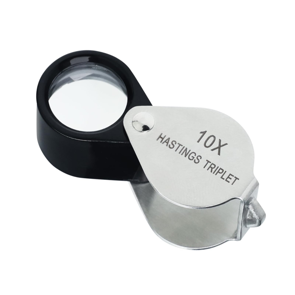 Jehiatek Hastings Triplet Loupe 10X Jeweler's With 16Mm Lens Foldable Tiny Magnifier Gemstone Magnifying Tool
