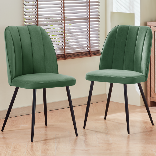 AINPECCA (Grass Green, 2PCS) 2/4PCS Dining Chairs Padded Seat Velvet Breakfast