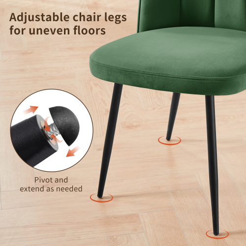 AINPECCA (Grass Green, 2PCS) 2/4PCS Dining Chairs Padded Seat Velvet Breakfast 2