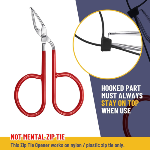 2Pcs Cable Tie Opener Zip Remover Tool with Silicone Handle and Storage Box Reusable Use Pocket 2