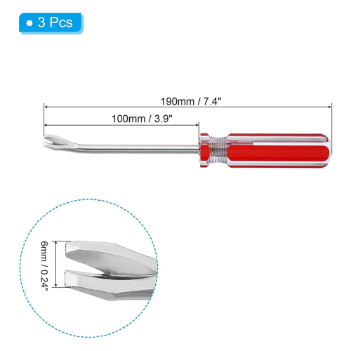 Upholstery Staple Remover, 3Pcs 4Inch V Curved Construction Puller Nail Tack Tool 2