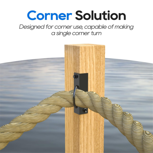 4Pack 2inch Rope Support Holder for Corner Post Drop Ring Brackets Stainless Steel Decorative Fencing 1
