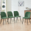 AINPECCA 4PCS Velvet Dining Chairs Padded Seat Grass Green 1