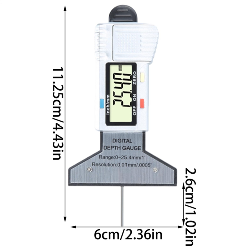 Digital Tire Tread Depth Meter-Tread Detector-Digital Gauge LCD Display-Digital 0.25.4mm Range 2