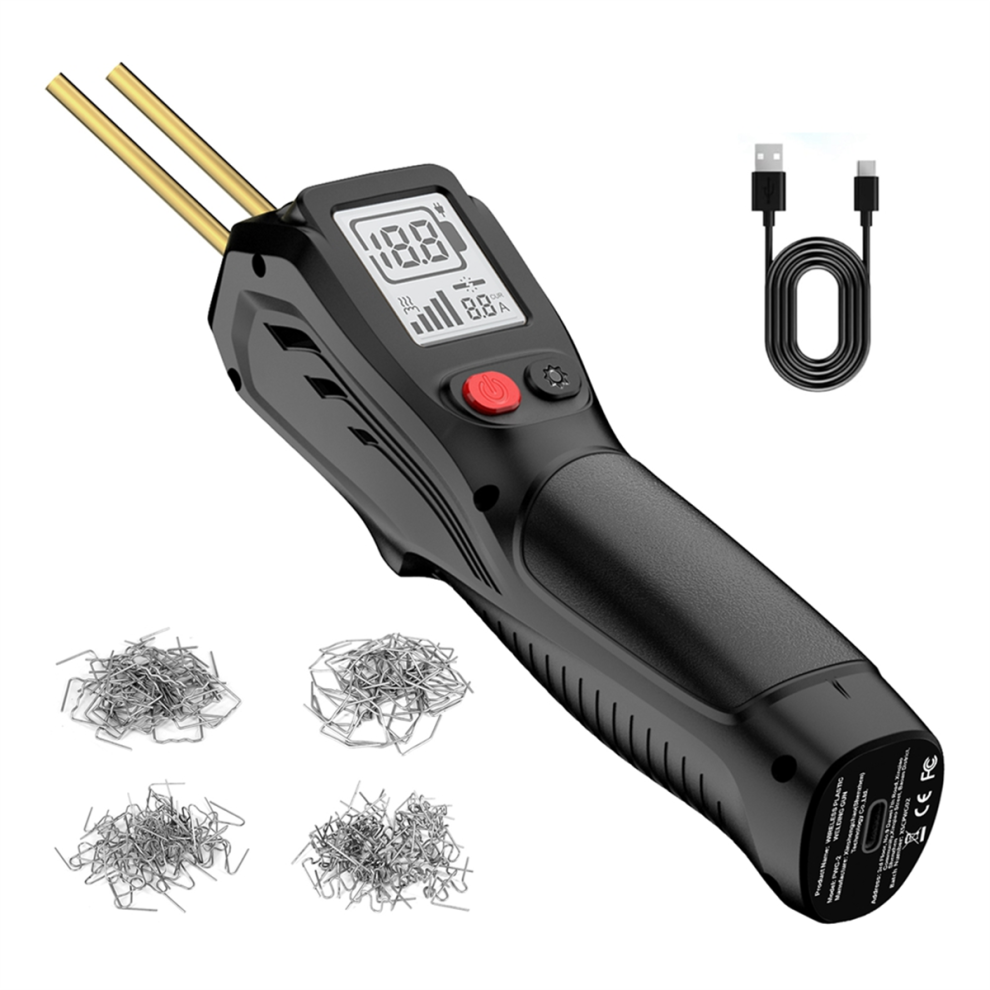 Handheld Wireless Charging Plastic Welding Tool Hot Stapler Weldergun Car Bumper Repair With 200Pcs Staplers Black 4853736870838