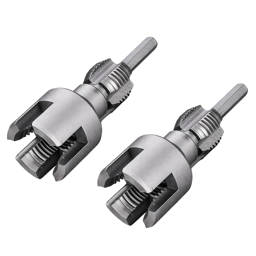 Integrated Internal & External Pipe Threading Tool, Electric Drill Compatible Pvc Threader Kit, 1/2Inch+3/4Inch 4853736872016