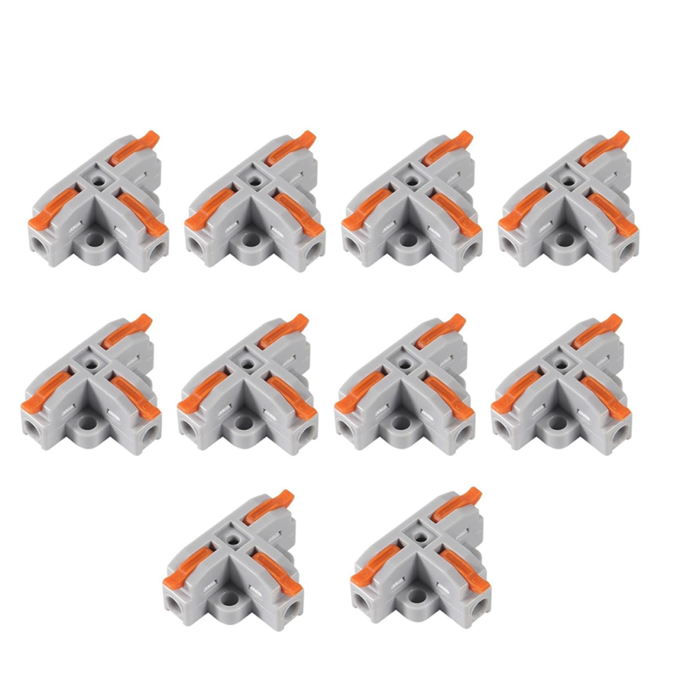 10Pcs Compact Wire Conductor Connector, -Shape Lever Nut Quick Splitter 3 Way Electrical Connectors 4853736871231
