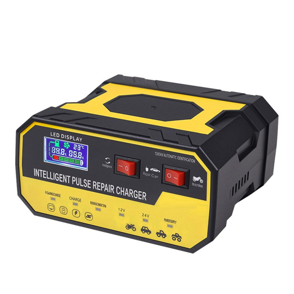 Universal Car Battery Charger 12V24v Intelligent Repair Motorcycle Fully Automatic Fast Eu Plug 4853736871644
