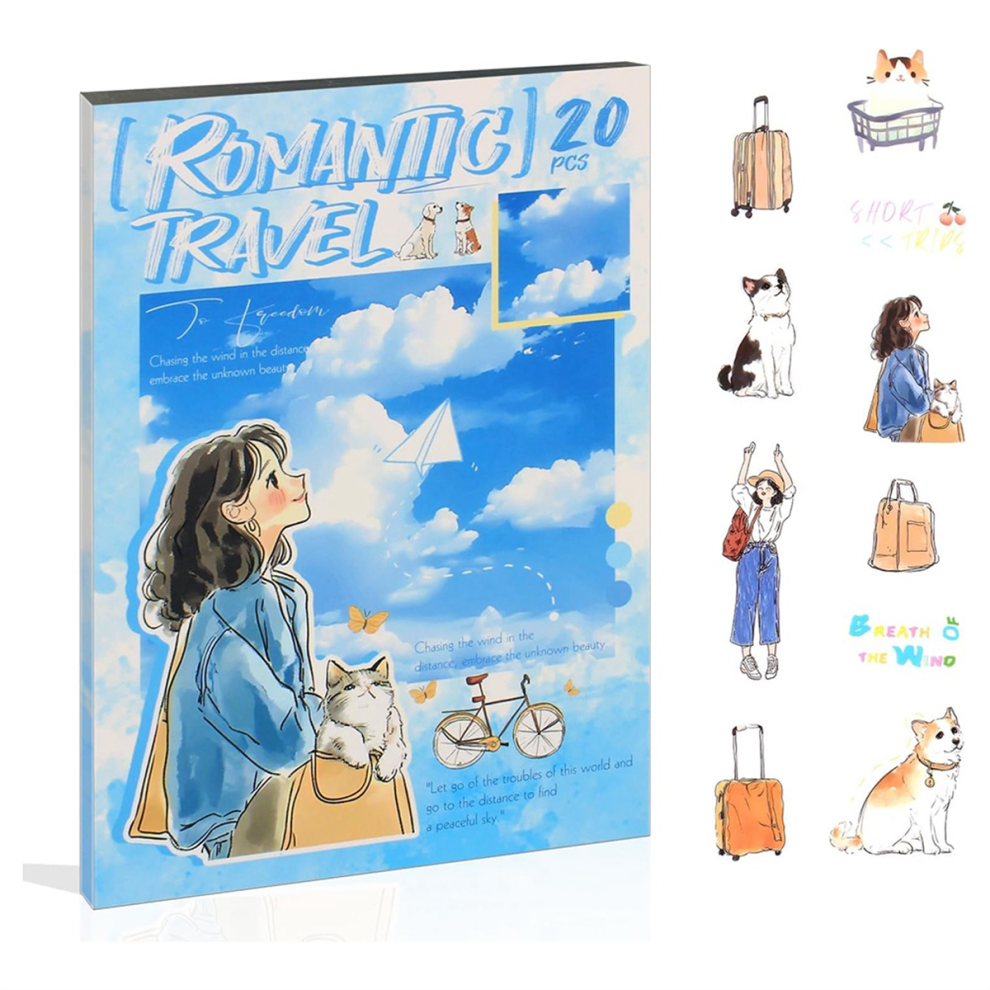 Photos - Notebook Jehiatek Women Journal Sticker Book, PET People Stickers for Journaling, Scrapbooking, Junk Supplies Romantic Travel 