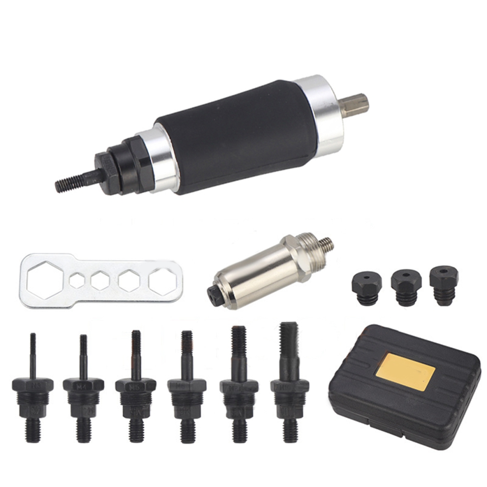 Photos - Electric Toothbrush Jehiatek Rivet Nut Tool, Electric Drill Adapter & Two Functions Rivnut,6 Mandrels and 3 Heads 
