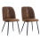 AINPECCA 2PCS Velvet Dining Chairs Padded Seat Suede Brown 1