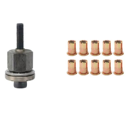 Manual Rivet Screw Riveter Nut Tool Adapter Metal License Plate Simple Installation 11pc M5