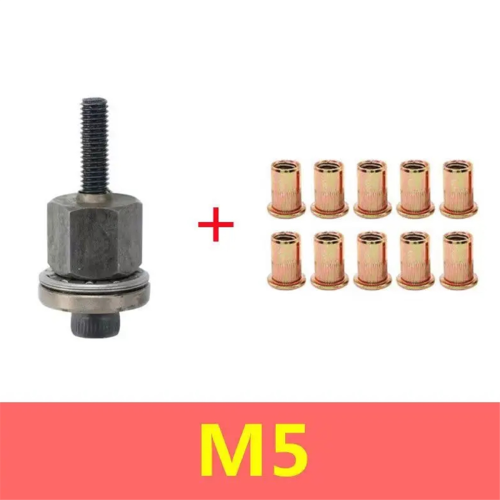 Manual Rivet Screw Riveter Nut Tool Adapter Metal License Plate Simple Installation 11pc M5 1
