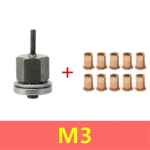Manual Rivet Screw Riveter Nut Tool Adapter Metal License Plate Simple Installation 11pc M3 1