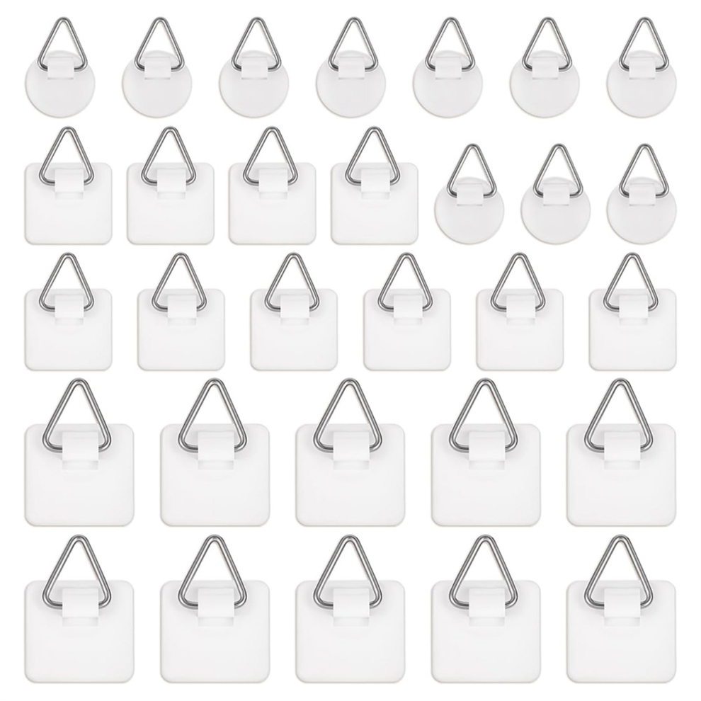 30 Pack Adhesive Picture Hanger Hanging Hooks Without Nails Wall Hangers Sticky 4853736874034
