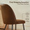 AINPECCA 2PCS Velvet Dining Chairs Padded Seat Suede Brown 4