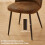 AINPECCA 2PCS Velvet Dining Chairs Padded Seat Suede Brown 5