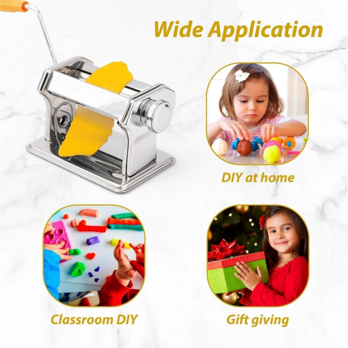 Stainless Steel Polymer Clay Roller Machine Set Includes Presser for DIY Craft Projects 2