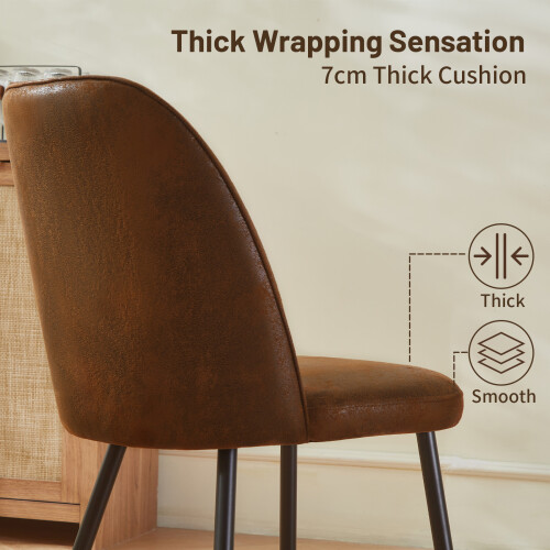 AINPECCA (Suede Brown, 4PCS) Dining Chairs Padded Seat 2