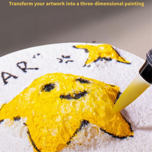 Magic Puffy Paint,3D Drawing Canvas ,Foam Texture Painting Kit,Puffy Popcorn Kit 2