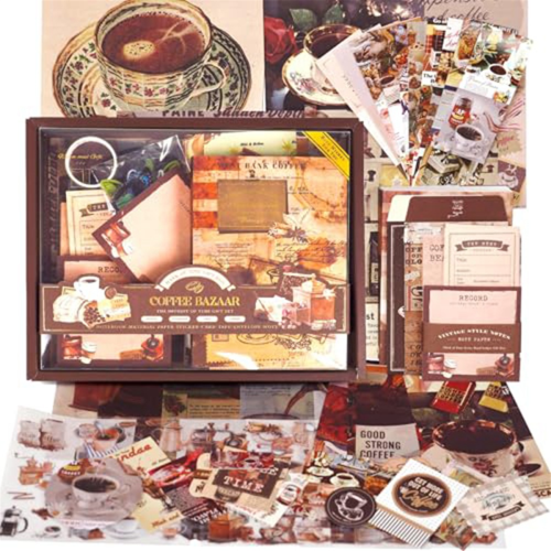 Scrapbooking Kit, , Perfect for -Scrapbooking Materials, Planner DIY Art Crafts Coffee Bazaar