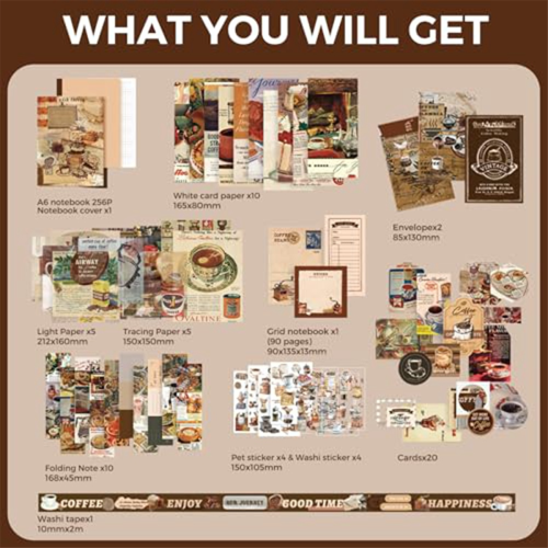 Scrapbooking Kit, , Perfect for -Scrapbooking Materials, Planner DIY Art Crafts Coffee Bazaar 1