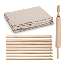12 Pcs Pottery Tools 1 Wood Rolling Pin Wedging Board/Linen Tablecloth and 10 5 Size Teaching