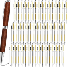 48pcs WoodenTwist Pen Kit 7mm Slim Twist Set with Replacement Lathe DIY Copper Making Office Supplies B