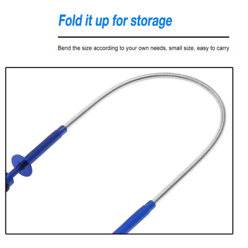 Magnetic Pick Up Tool 4 Claws Bright LED Light Flexible Spring Magnet Pickup Grip Grabber for Garbage 1