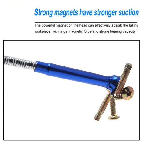 Magnetic Pick Up Tool 4 Claws Bright LED Light Flexible Spring Magnet Pickup Grip Grabber for Garbage 2